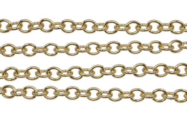 Gold 8x6.5mm Cable Chain - Sold By 6 inches