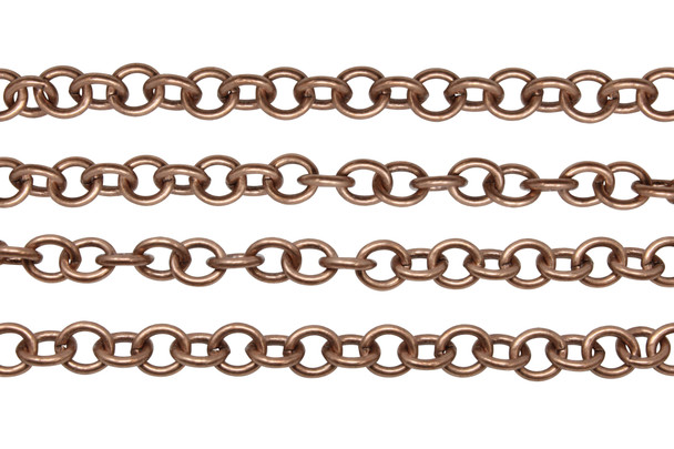 Antique Copper 8x6.5mm Cable Chain - Sold By 6 inches
