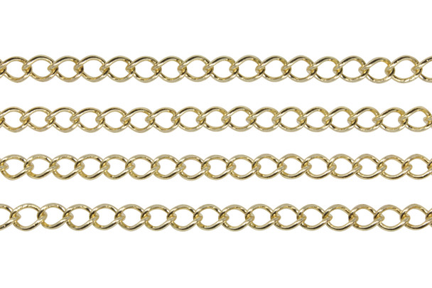 Gold 8mm Classic Curb Chain - Sold By 6 inches