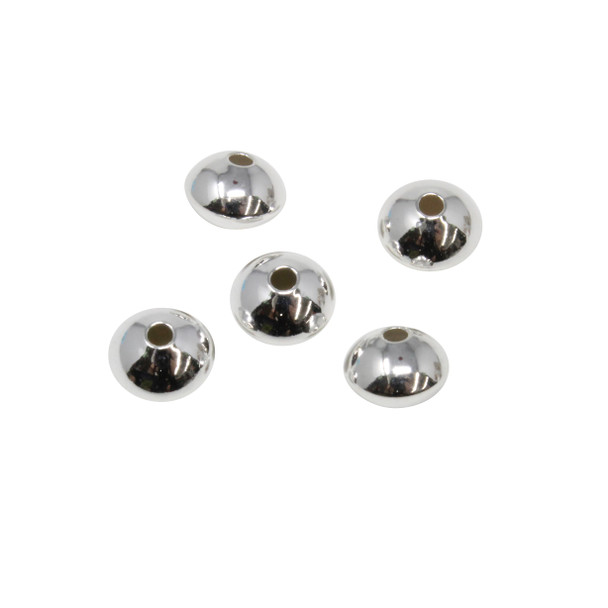 Sterling Silver 6.7x4.6mm Saucer Beads - 5 Pieces