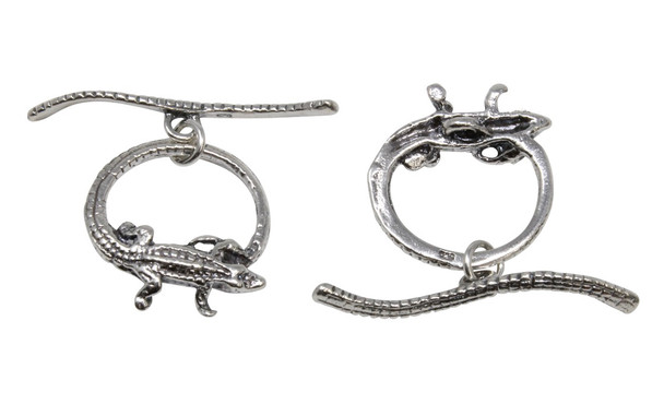 Sterling Silver 20mm Gecko Toggle - 1 Set