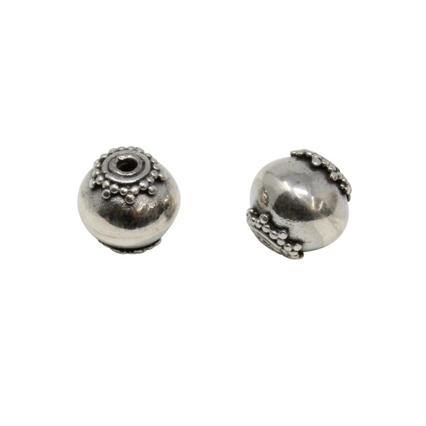 Sterling Silver 9mm Bali Lace Edge Round Bead