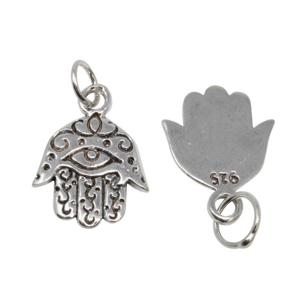 Sterling Silver 15mm Hamsa Hand