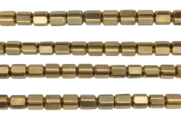 Brass 6x5mm Faceted Tube