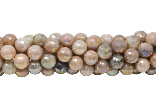Sunstone Coated 10mm Faceted Round