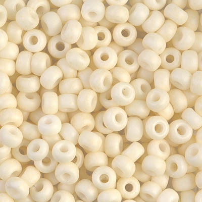Size 6 Miyuki Seed Beads -- 2021 Opaque Cream Matte