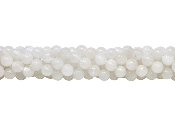Rainbow Moonstone White Polished 6mm Round