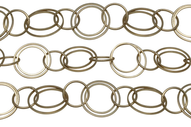 Satin Hamilton Gold 14, 18, and 22mm Multiple Circle Link Chain- Sold By 6 Inches