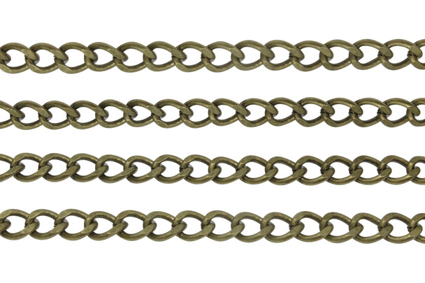 Antique Brass 6x8mm Curb Chain - Sold By 6 Inches