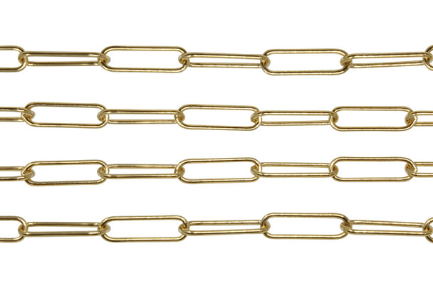 14K Gold Filled 5x17.8mm Fancy Rectangular Paperclip Chain - Sold By 6 Inches