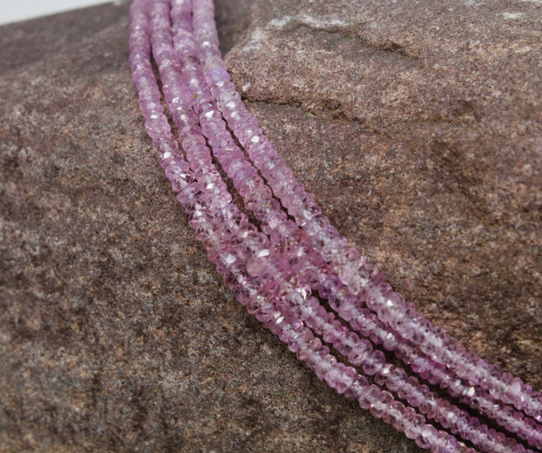 Sapphire Pink Polished 2-4mm Faceted Tire - Graduated