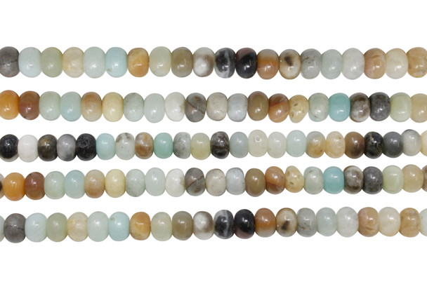 Amazonite Polished Multi 4x6mm Rondel