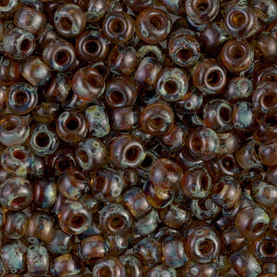 Size 6 Miyuki Seed Beads -- 4505 Picasso Transparent Light Smoky Topaz