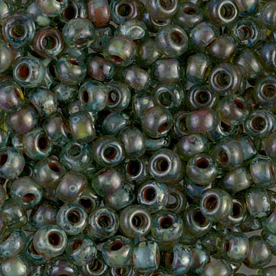 Size 6 Miyuki Seed Beads -- 4506 Picasso Transparent Olivine