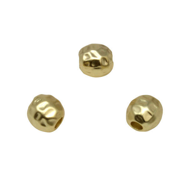 Gold Plated Satin 8mm Faceted Round Bead