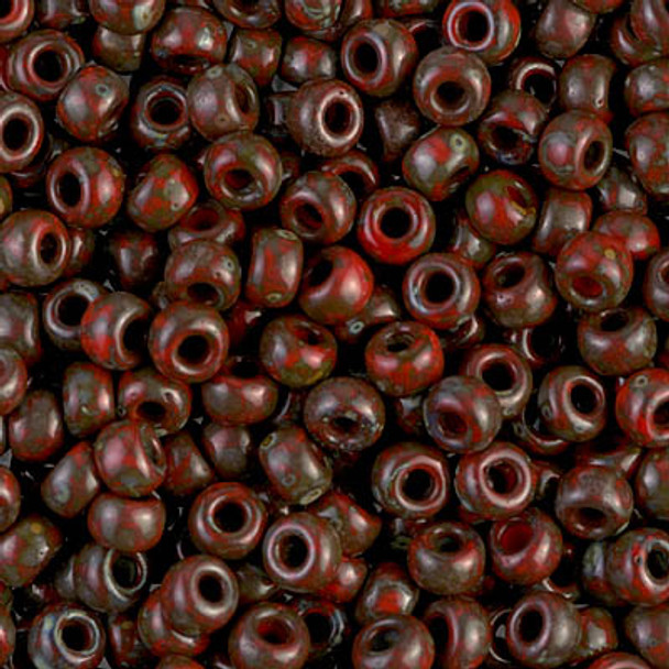 Size 6 Miyuki Seed Beads -- 4513 Picasso Red