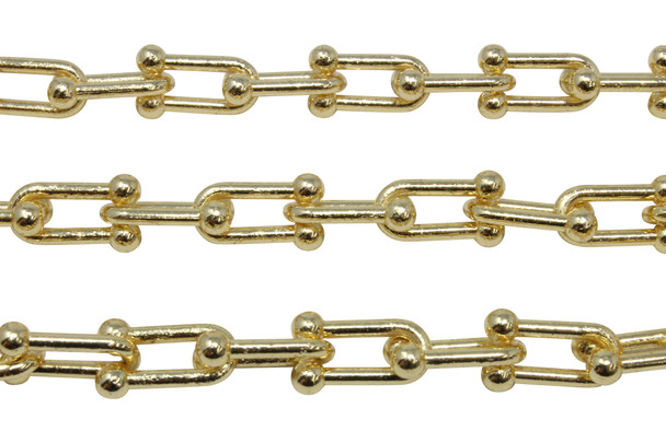 Gold Plated 7x15mm U Chain - Sold By 6 inches