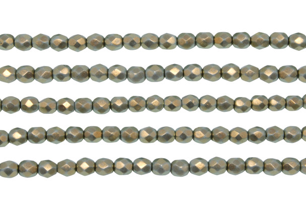 Fire Polish 4mm Faceted Round - Halo Heavens