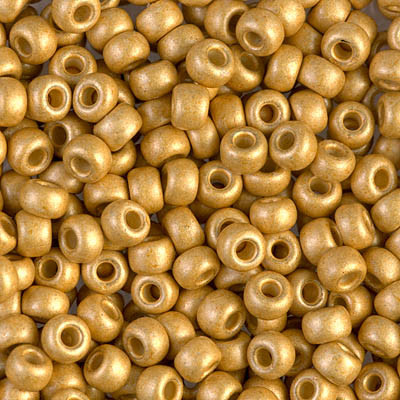 Size 6 Miyuki Seed Beads -- DF4202 Duracoat Galvanized Gold Matte