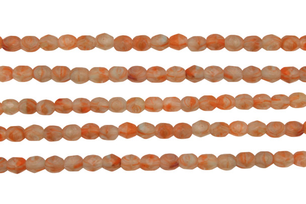 Fire Polish 4mm Faceted Round - Hurricane Glass Matte Bandlands