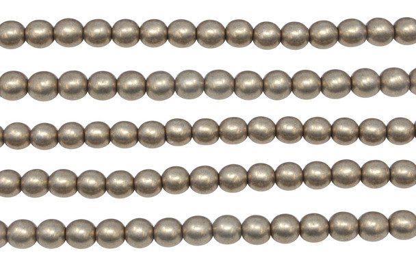 Czech Glass 6mm  Round -- Saturated Metallic Hazelnut