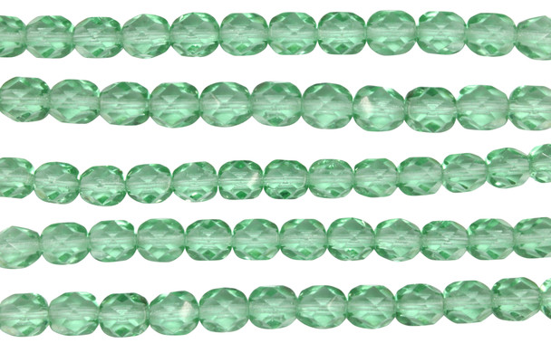 Fire Polish 6mm Faceted Round - Dark Peridot