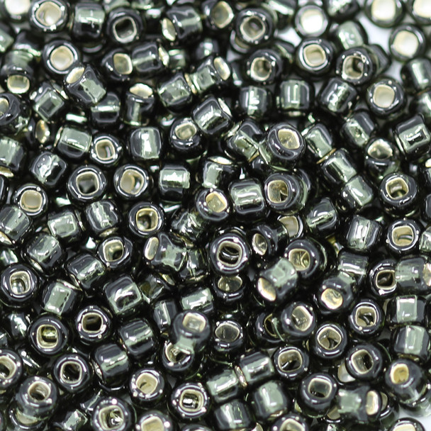 Size 6 Toho Seed Beads -- 21B Black Diamond / Silver Lined