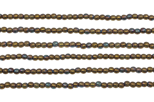 Czech Glass 3mm  Round -- Bronze Clay