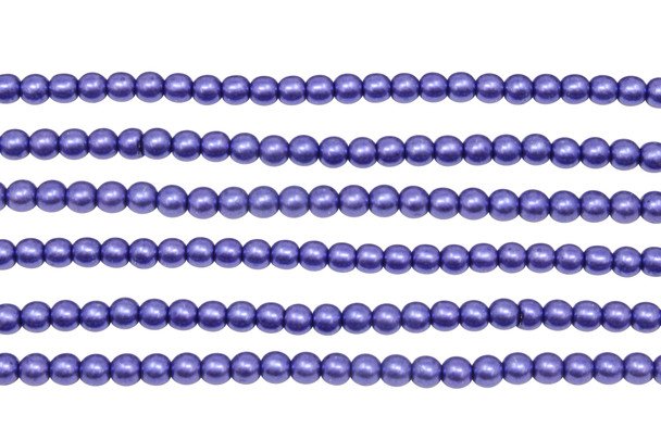 Czech Glass 4mm Round -- Saturated Metallic Ultra Violet