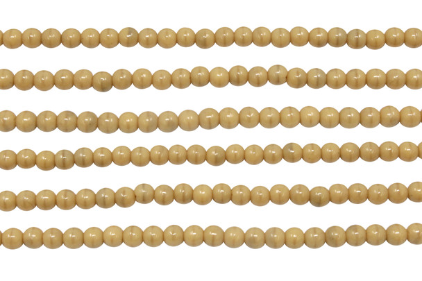Czech Glass 4mm Round -- Opaque Medium Beige
