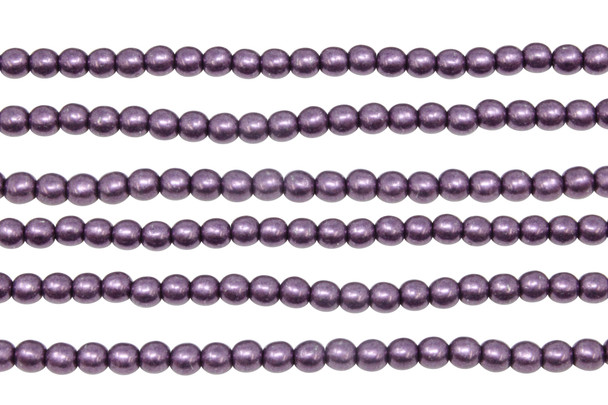Czech Glass 4mm Round -- Saturated Metallic Tawny Port