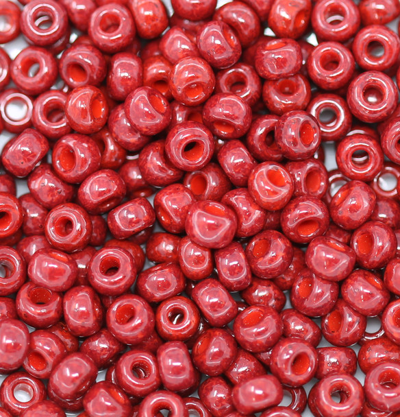 Size 6 Miyuki Seed Beads -- 407A Opaque Brick Red