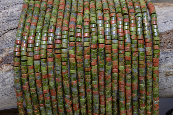 Unakite Polished 2x4mm Wheel
