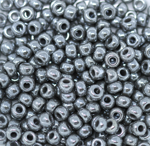 Size 6 Miyuki Seed Beads -- 449A Dark Grey Pearl