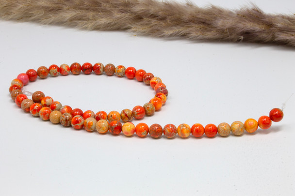 Impression Jasper Polished Orange 8mm Round