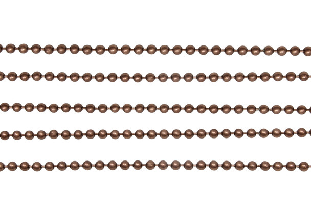 Antique Copper 2.3mm Ball Chain - Sold By 6 Inches