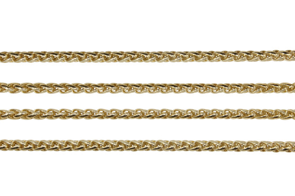 Gold 3mm Wheat Chain - Sold By 6 Inches