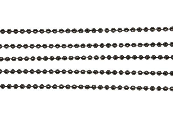 Gunmetal 2.3mm Ball Chain - Sold By 6 Inches