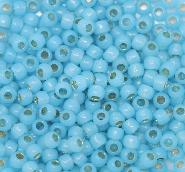 Size 6 Toho Seed Beads -- 587A Seafoam Opal / Gilt Lined