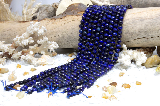 Tiger Eye A Grade Polished Dyed Dark Blue 8mm Round