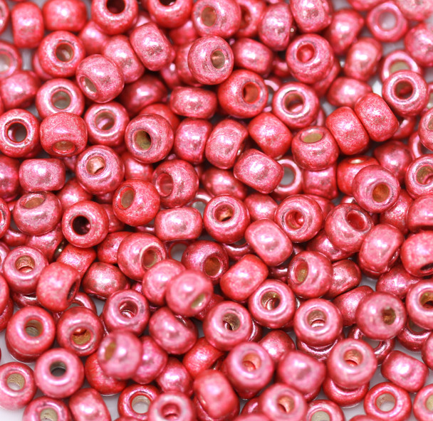 Size 6 Toho Seed Beads -- D4211 Duracoat Galvanize Light Cranberry