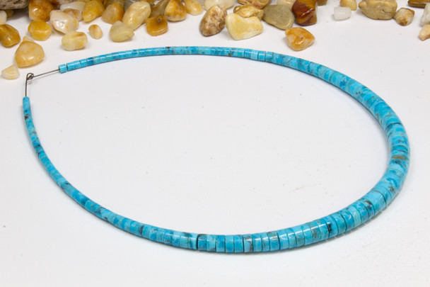 Sleeping Beauty Turquoise Polished 4-8mm Graduated Heishi / Wheel