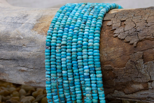 Kingman Turquoise Polished 2x4mm Rondelle