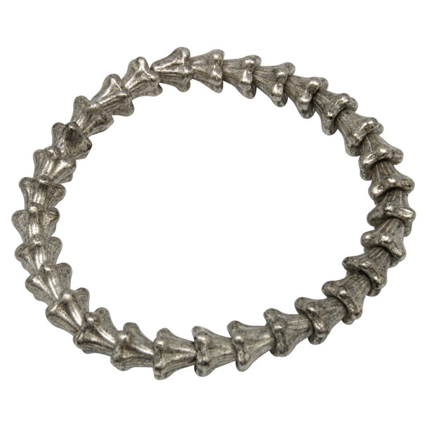 Czech Glass 5x6mm Bell Flower Beads - Antique Silver