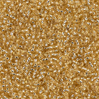 Size 15 Miyuki Seed Beads -- 3 Gold / Silver Lined