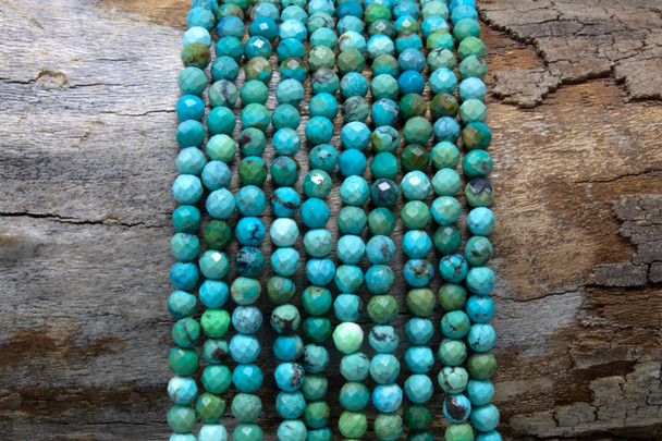 Natural Turquoise Polished 3mm Faceted Round
