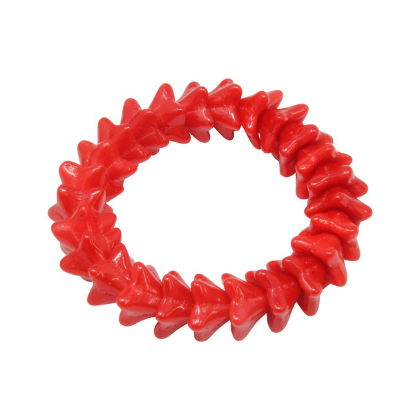 Czech Glass 6x9mm 5 Point Bell Flower Beads - Opaque Red