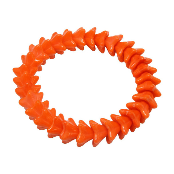 Czech Glass 6x9mm 5 Point Bell Flower Beads - Opaque Orange