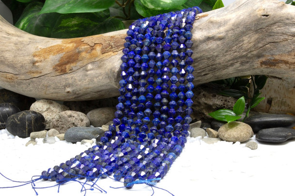 Lapis Polished 8mm Faceted Bicone