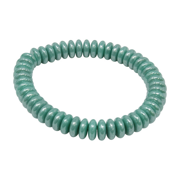 Czech Glass 6mm Disc Spacer Beads - Opaque Turquoise with White Luster